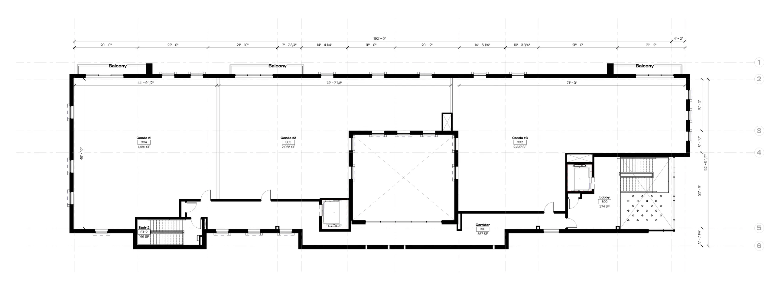 Floor plan for the third floor (residential) of 328 Beaver.