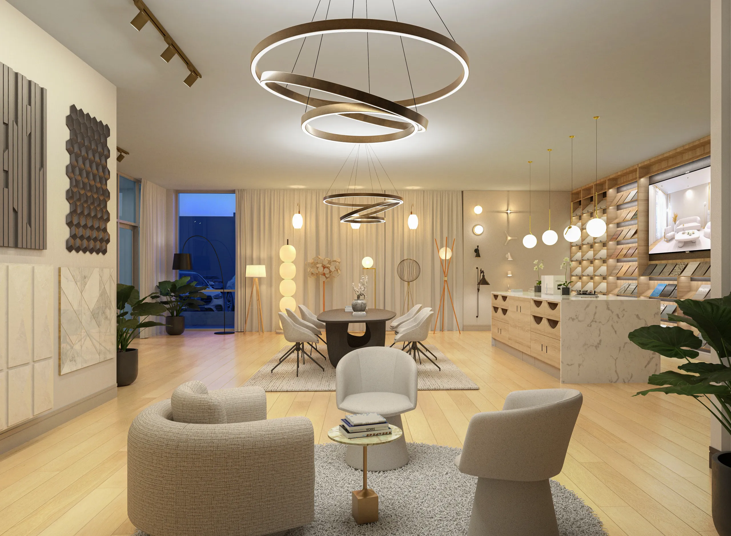 Interior of a spacious, empty retail space with high ceilings.